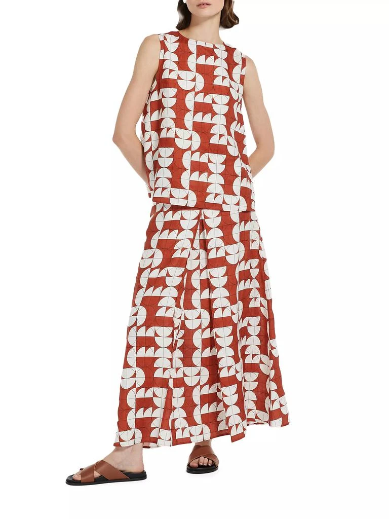 Max Mara Giusy Linen Geometric Top 2
