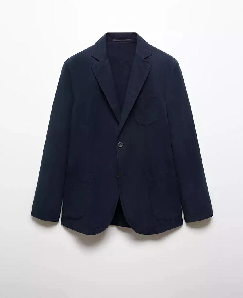 Mango Men's Slim Fit Linen Cotton-Blend Blazer 2