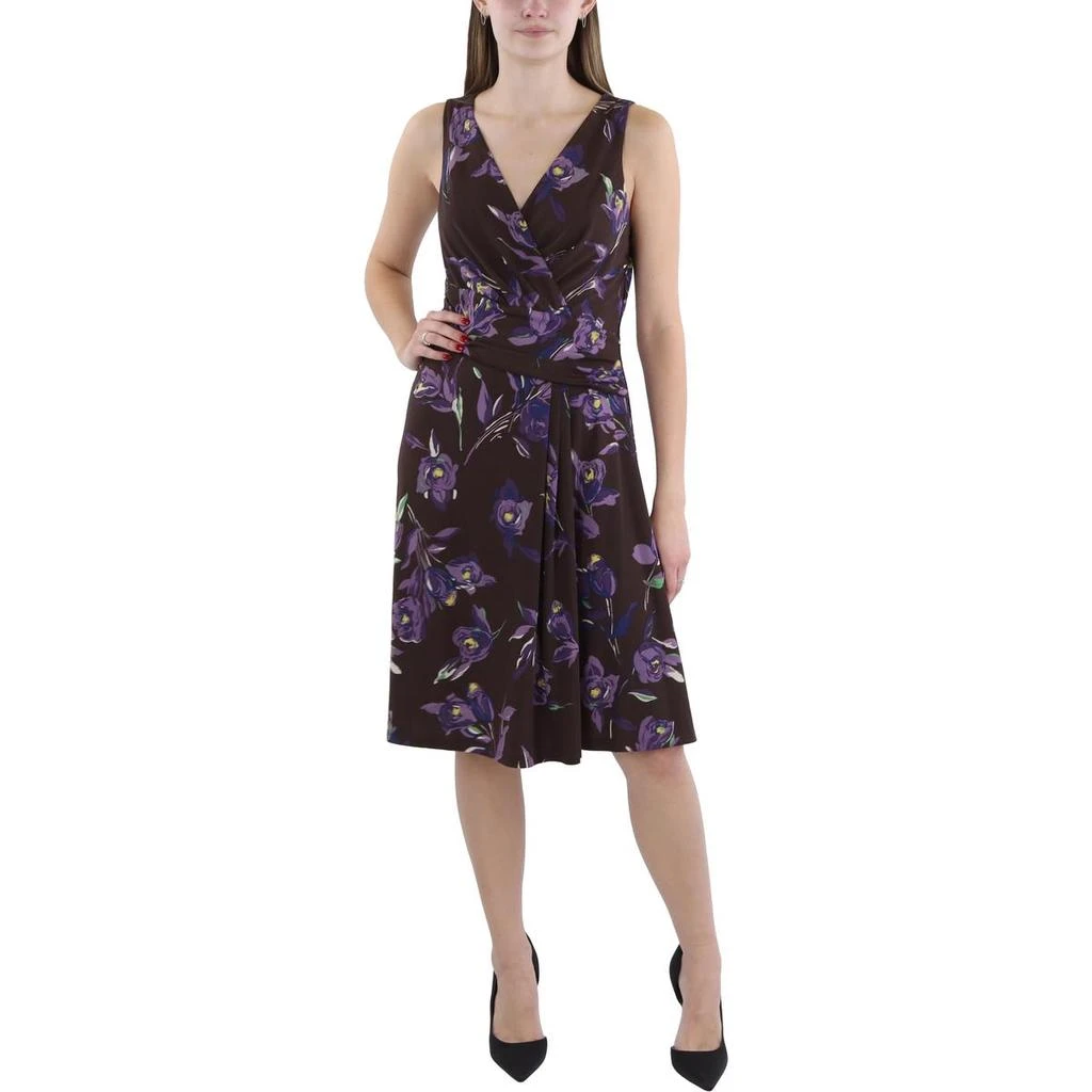 Ralph Lauren Womens Pleated Midi Cocktail And Party Dress 1