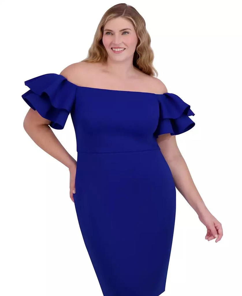 Eliza J Plus Size Ruffled Off-The-Shoulder Sheath Dress 3