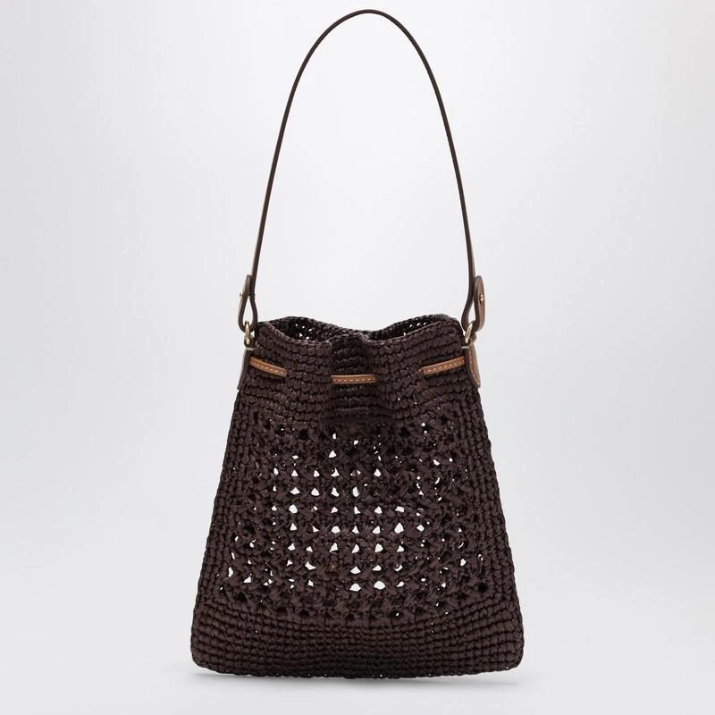 Miu Miu Mini cocoa-coloured woven fabric bucket bag 4