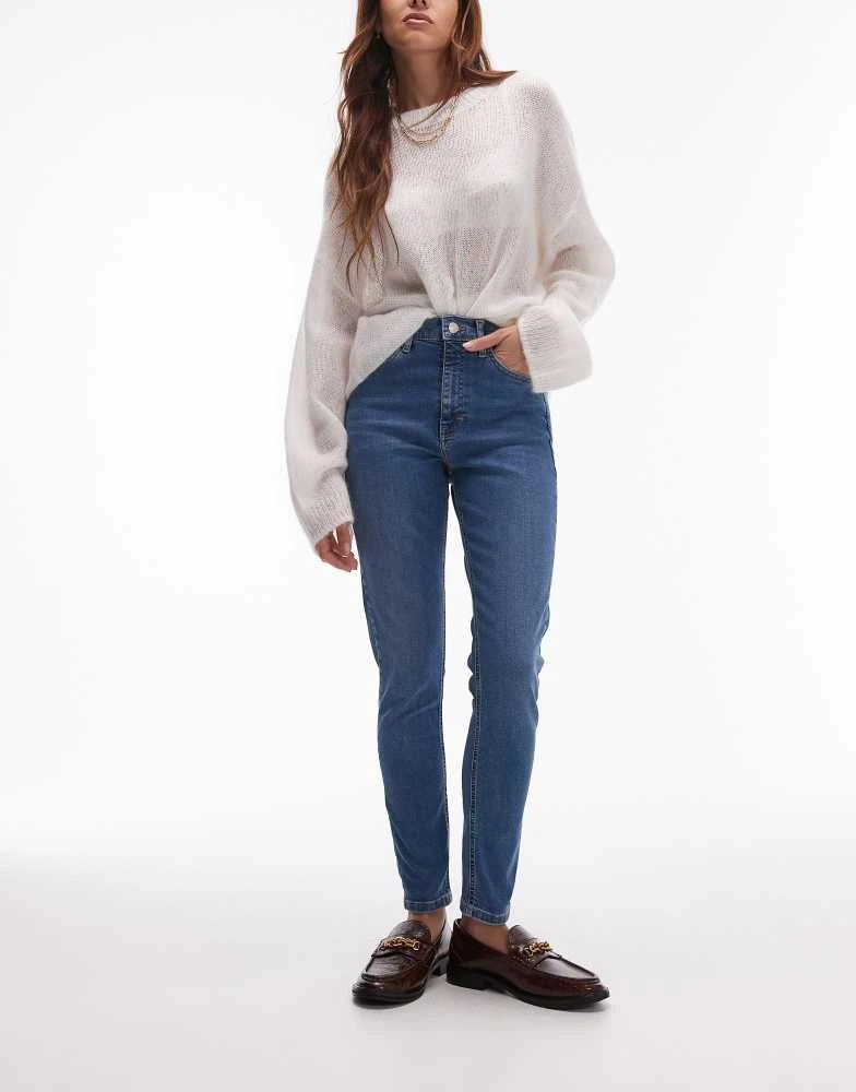 Topshop Topshop Jamie high rise skinny jean in mid blue 1