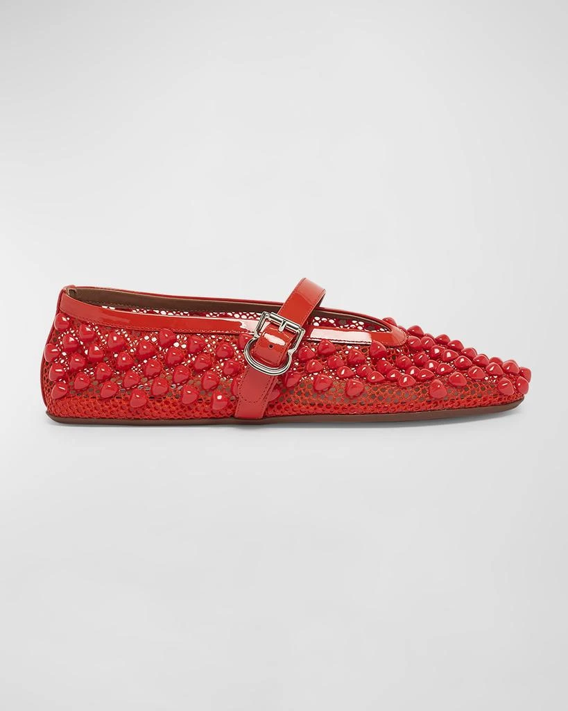 Alaia Beaded Net Mary Jane Ballerina Flats 1