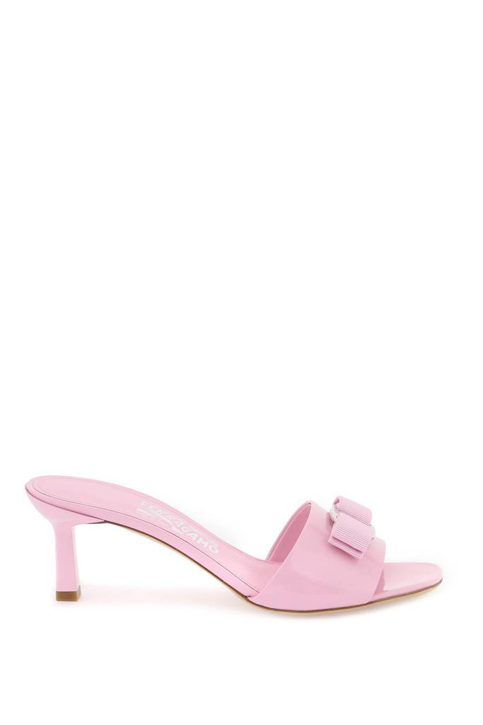 Salvatore Ferragamo patent leather mules with vara bow