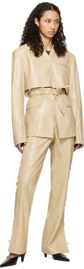 Nanushka Beige Maida Vegan Leather Blazer 4