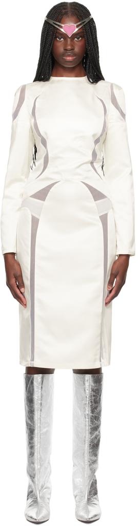 Ashley Williams SSENSE Exclusive White Paneled Midi Dress