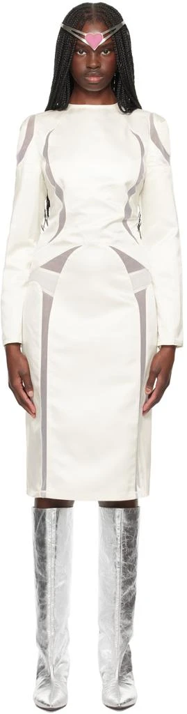 Ashley Williams SSENSE Exclusive White Paneled Midi Dress 1