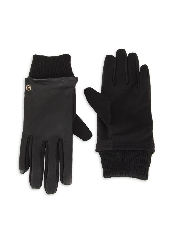 Cole Haan Logo Leather Blend Gloves