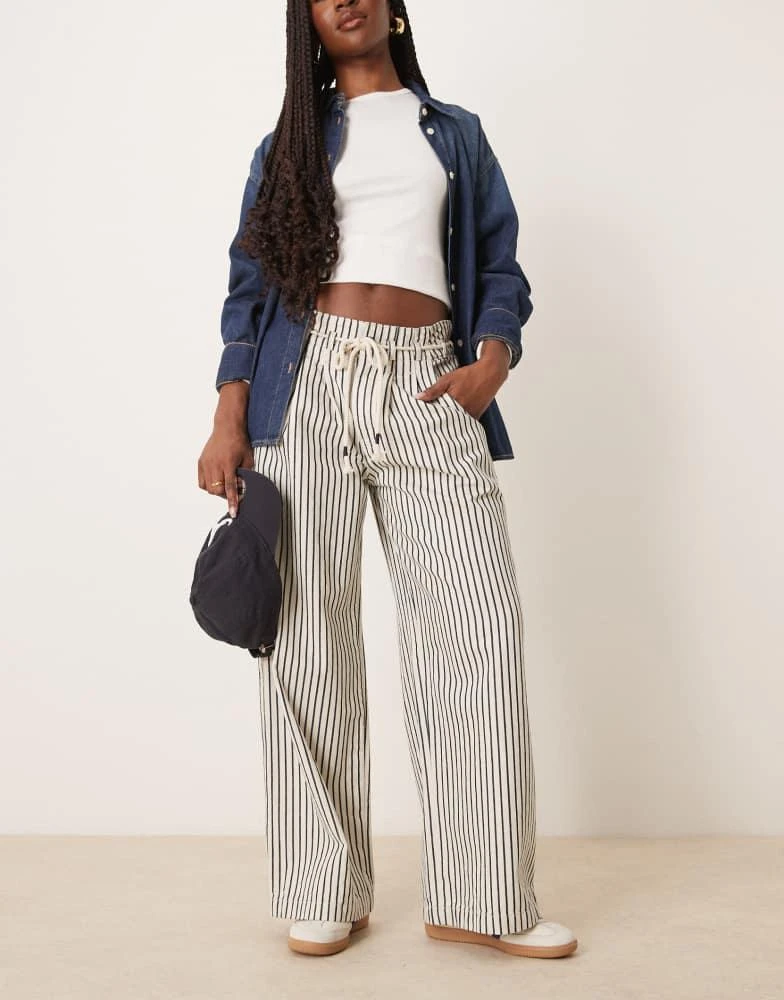 Free People Free People dakota striped cinched waist pull-on jeans in multi 1