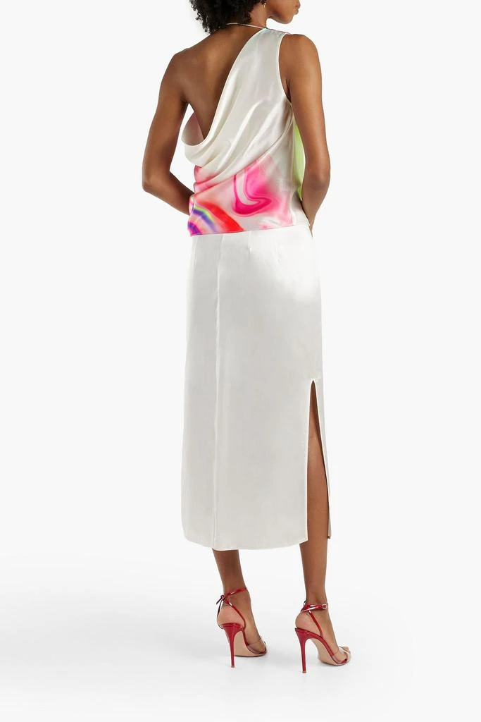 ET OCHS Hannah draped tie-dyed silk-satin top 3