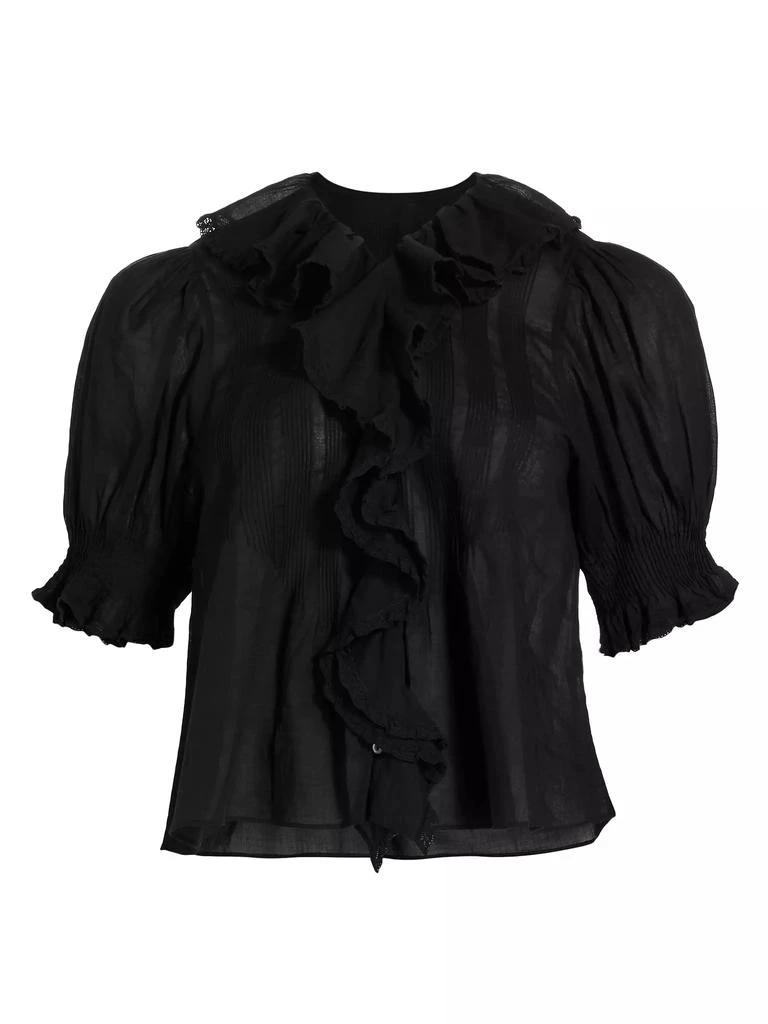 DÔEN Henri Ruffled Puff-Sleeve Top 1