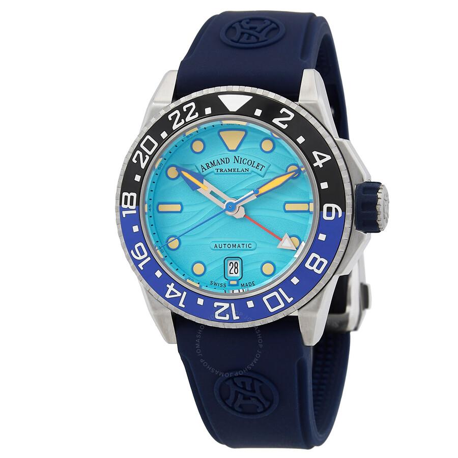 Armand Nicolet JSH GMT Automatic Batman Bezel Men's Watch A487RGU-TF-GG2710U