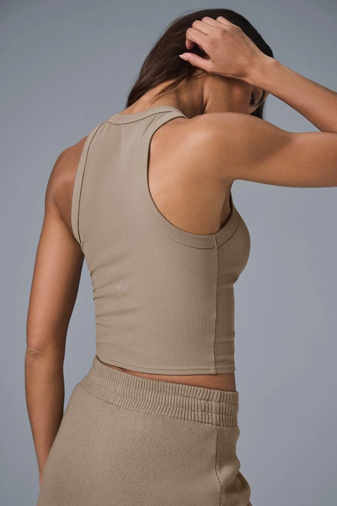 Alo Goddess Ribbed Go-To Tank - Gravel 2