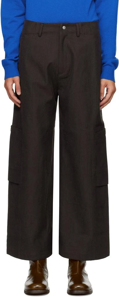 Omar Afridi Brown Panelled Bontan Cargo Pants 1