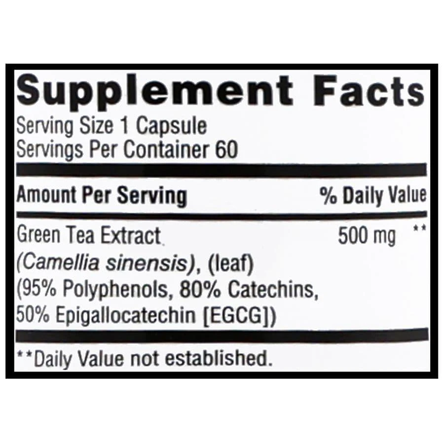 Walgreens Free & Pure Green Tea 500 mg Capsules 5