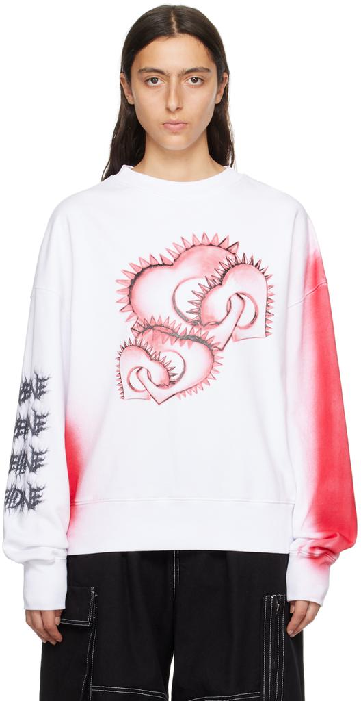 We11done White Monster Fitted Hoodie - Hoodies - BeyondStyle