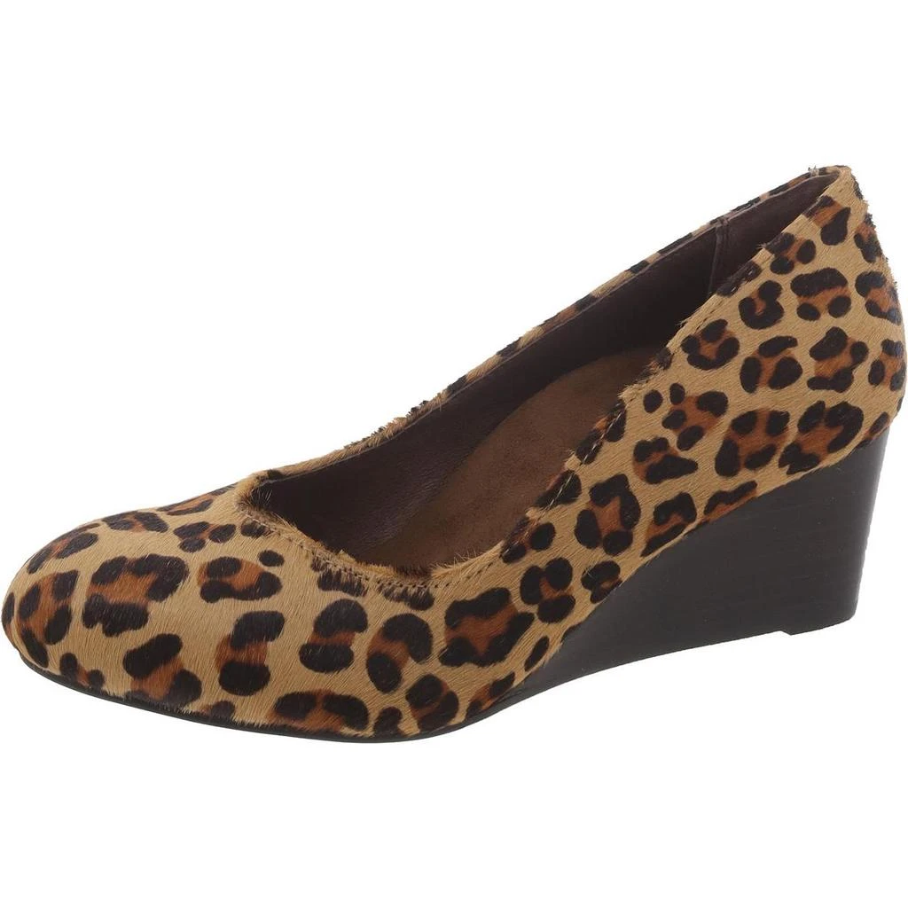VIONIC Antonia Womens Calf Hair Leopard Print Wedge Heels 1