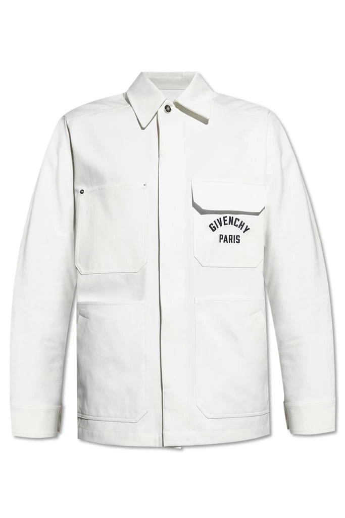 Givenchy Givenchy Paris Logo Embroidered Long-Sleeved Shirt from Cettire