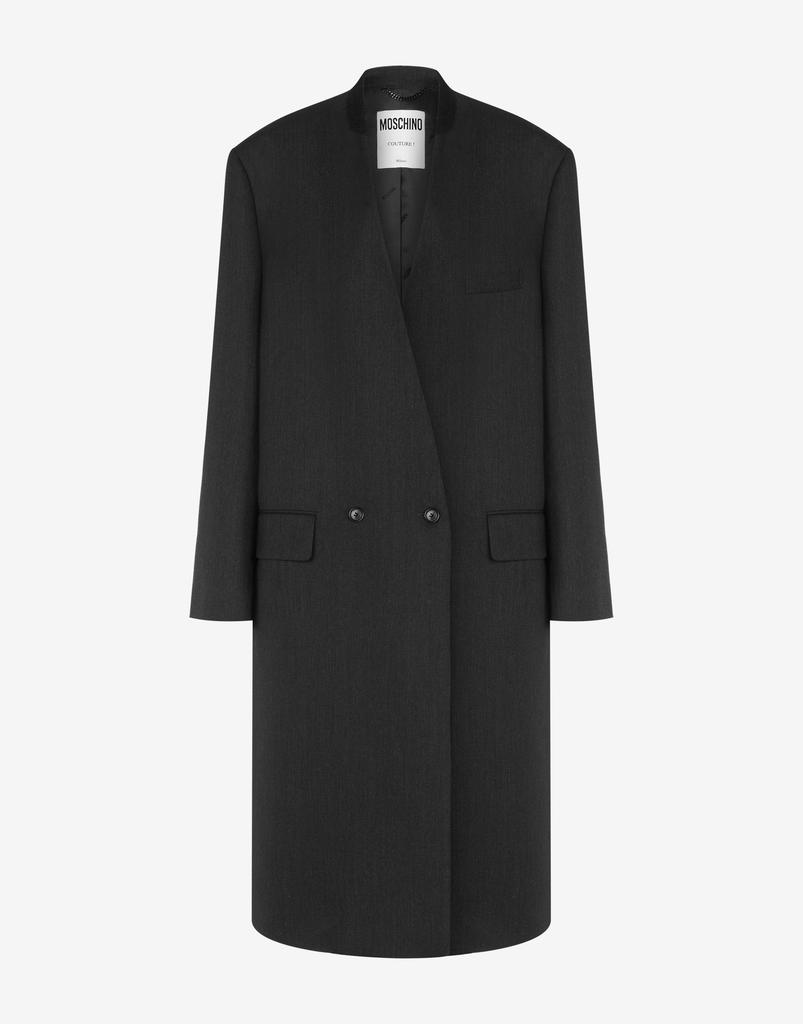 Moschino Coat In Dyed Woolen Cloth