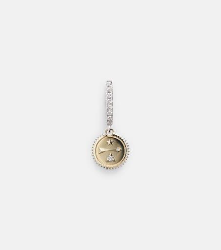 FoundRae Dream Mini 18kt gold single earring with diamonds