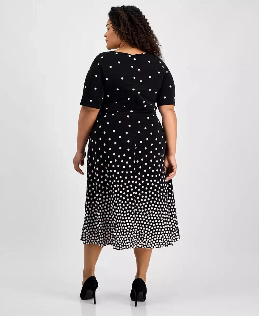 Kasper Plus Size Printed Tie-Waist Midi Dress 2