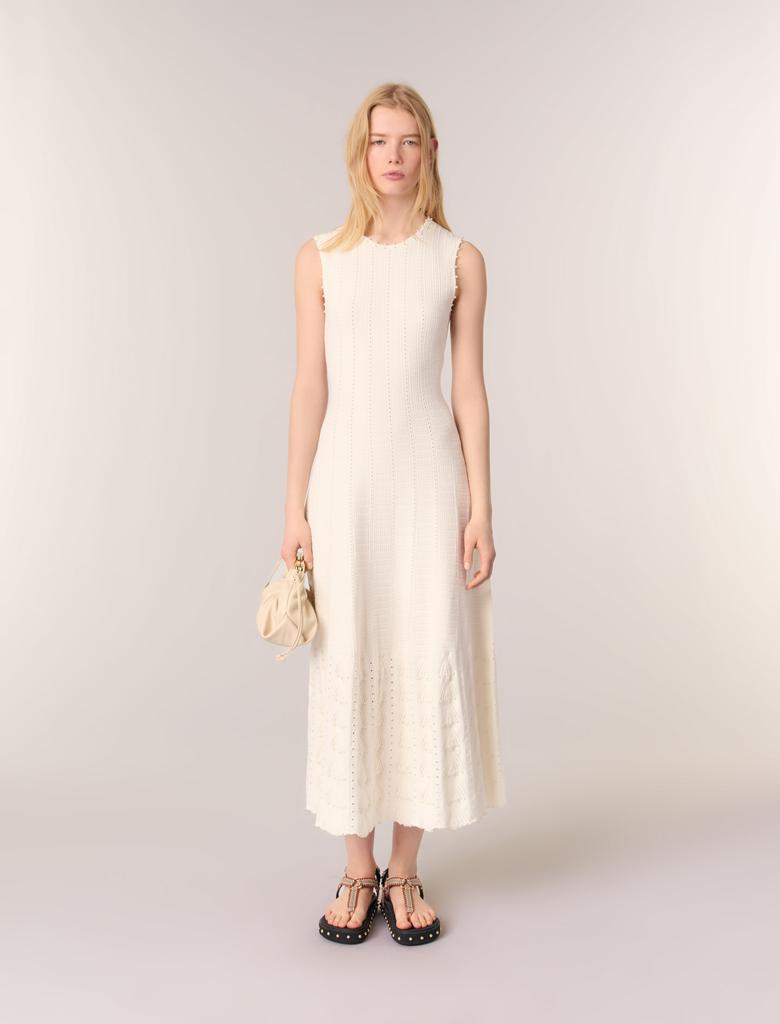 Maje Maje Woman
s cotton Beaded pointelle knit maxi dress for Spring/Summer