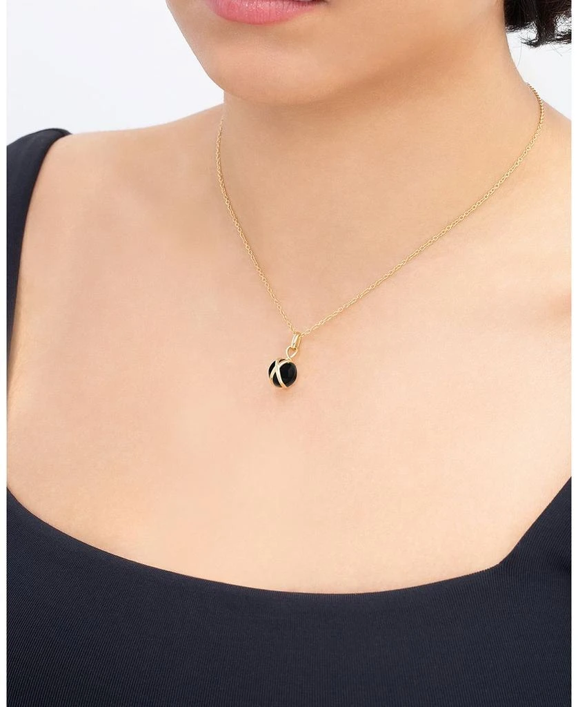 L. Klein 18K Yellow Gold Prisma Black Agate Small Pendant Necklace, 16-18" 2