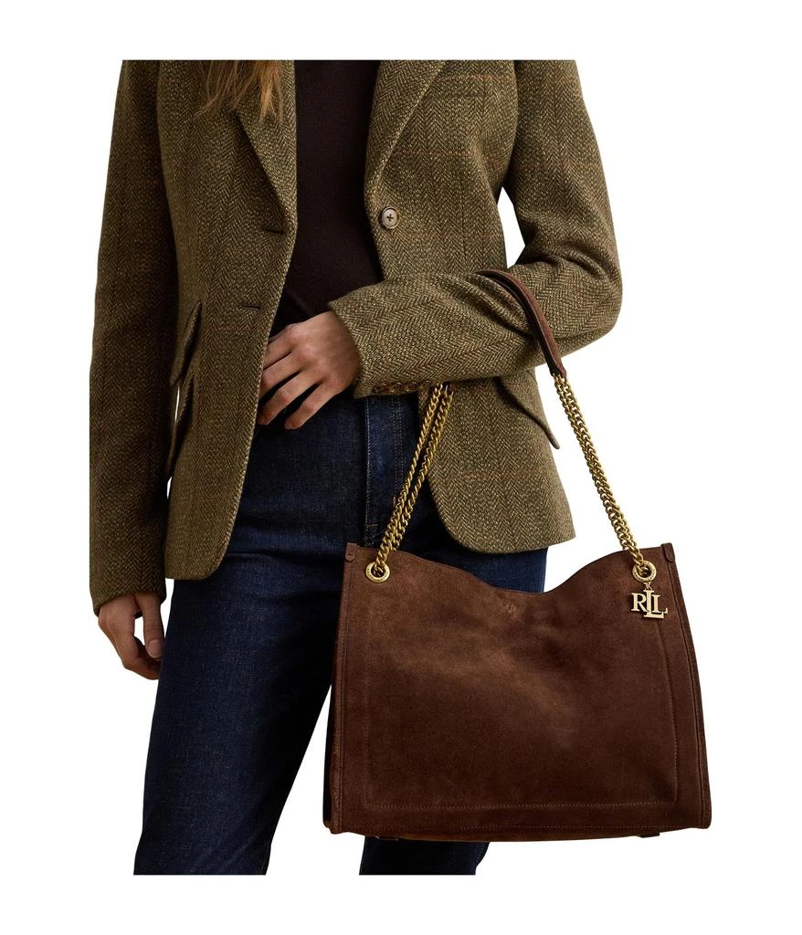 Ralph Lauren Suede Large Bradley Shopper Tote Bag 4