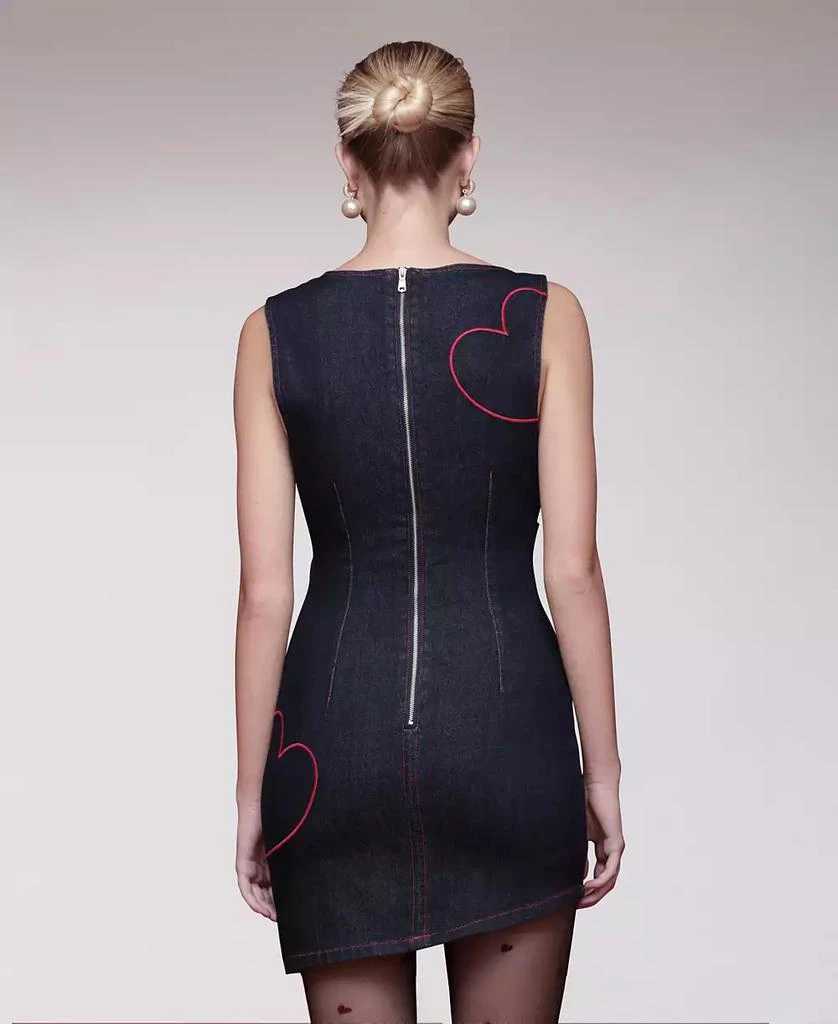 Women's Asymmetrical Stretch Denim Embroidered Heart Mini Dress  On Sale  Now with Up to 40% Off | Discover Exclusive Deals & Savings at BeyondStyle   Authentic Avec Les Filles dress|women's fashion|dresses
