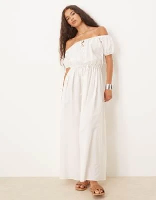chinese dress ladies Cream Maxi Dress With Cutout Detail main image 1