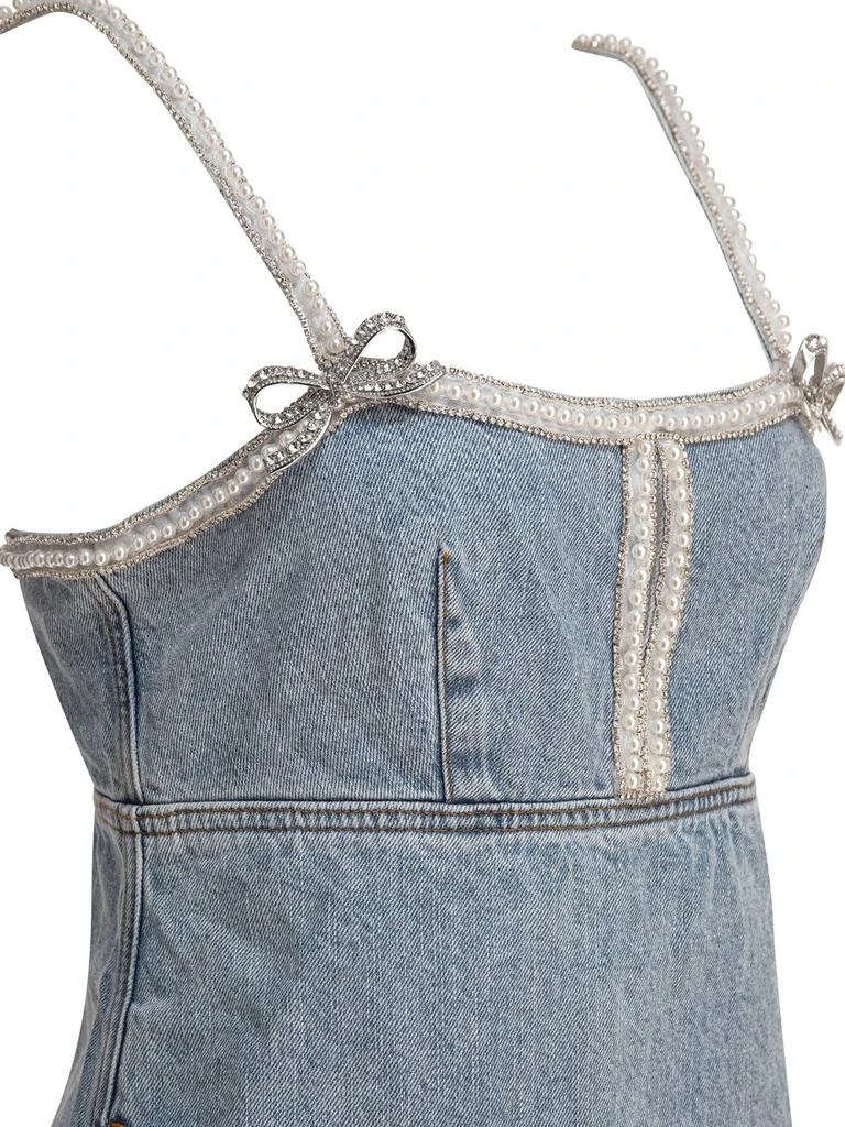Self Portrait Self-Portrait Denim Embellished Mini Dress 4