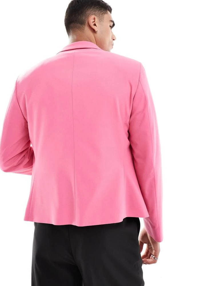 ASOS ASOS DESIGN slim fit suit jacket with panel detail in pink 4