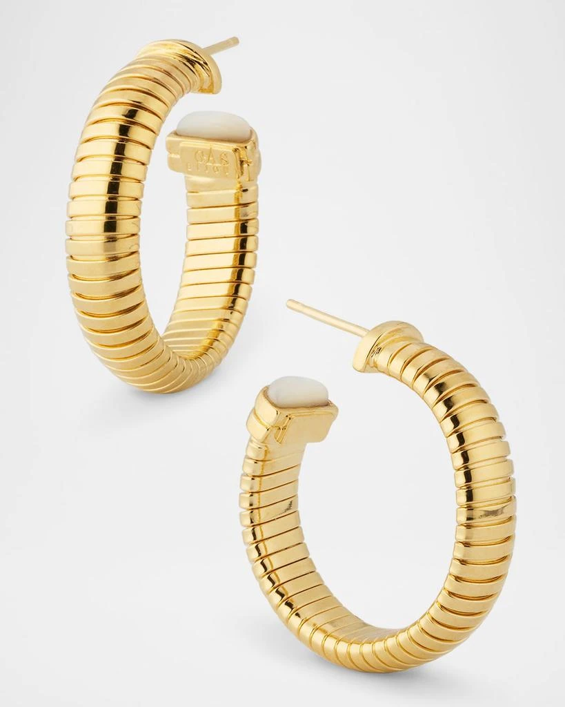 GAS Bijoux Antigone Mother-of-Pearl Cabochon Hoop Earrings 3