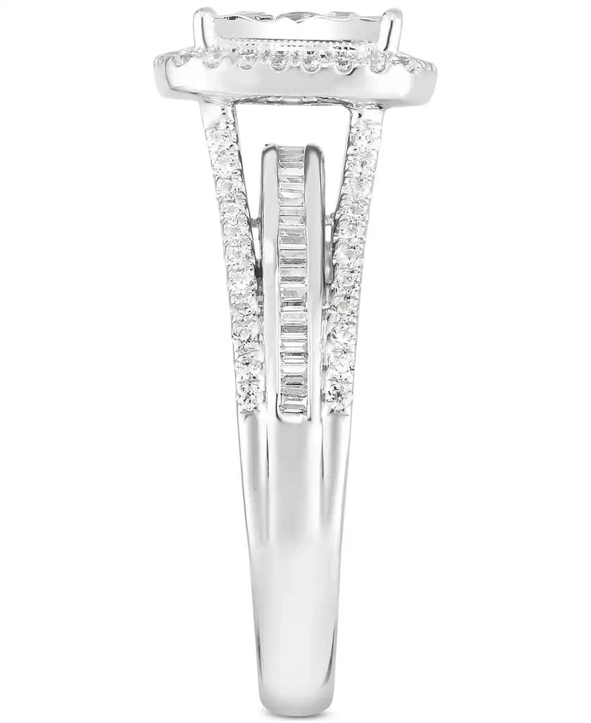 TruMiracle Diamond Princess Shaped Halo Cluster Engagement Ring (1 ct. t.w.) in 10k White Gold 4