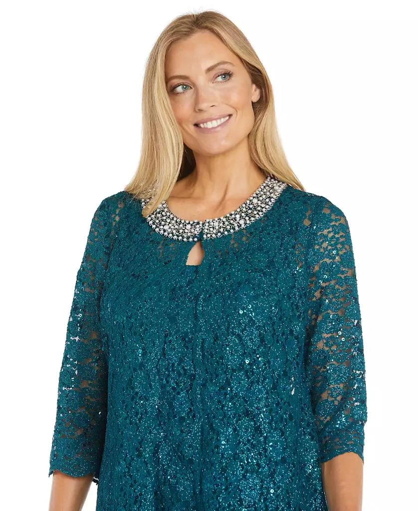 R & M Richards Petite Sequin Lace Jacket, Tank & Pants Set 5