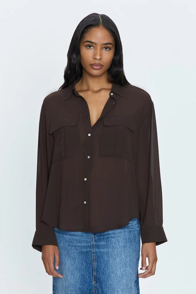 Pistola Denim Reese Sheer Shirt - Dark Roast 5