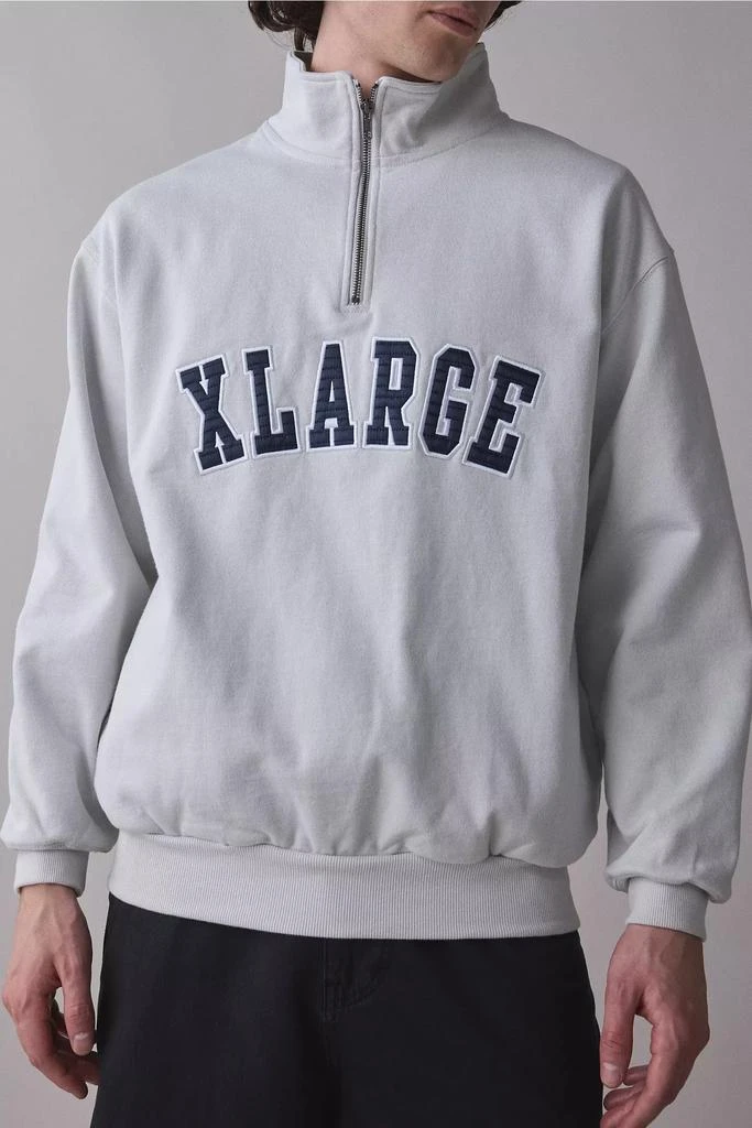 XLARGE XLARGE Arch Logo Graphic Half Zip Pullover Sweatshirt 1