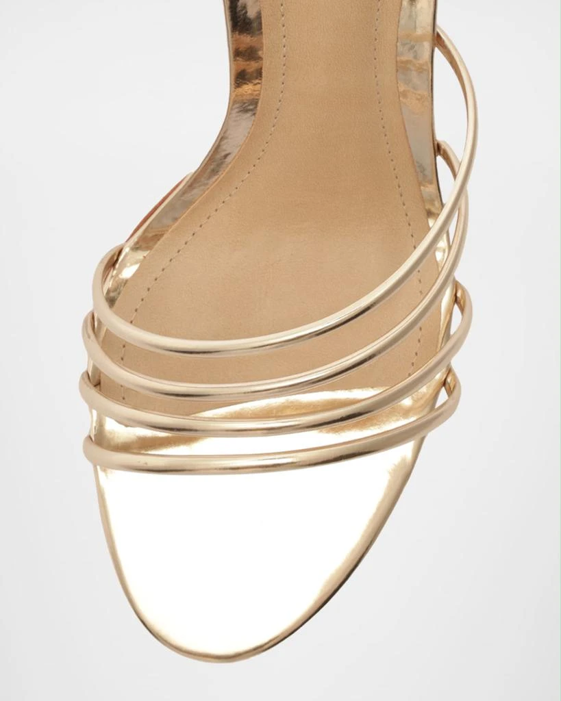 Schutz Inez Strappy Metallic Slide Sandals 4