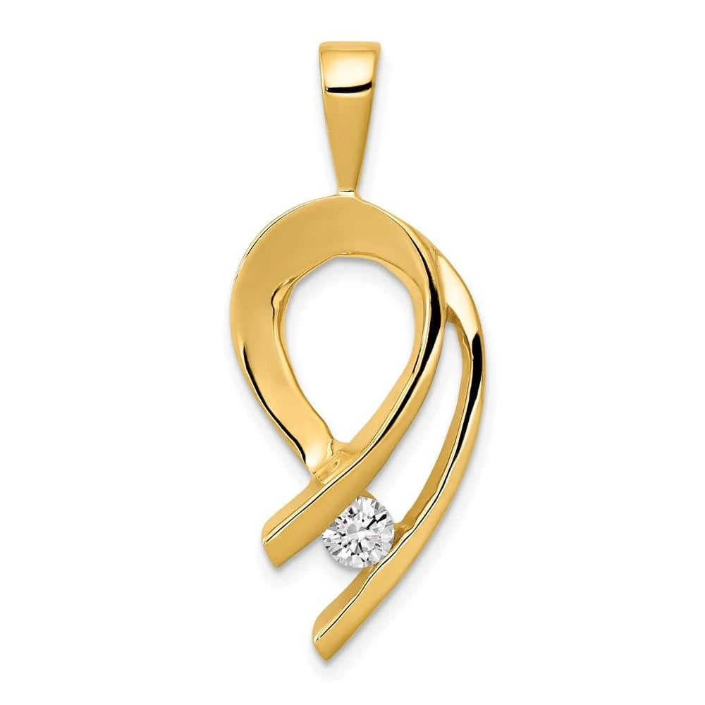 Diamond2Deal 14k Yellow Gold Holds 1-4mm Diamond Slide Pendant