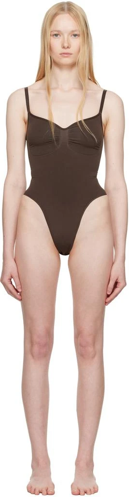 SKIMS Brown Seamless Sculpt Thong Bodysuit 1