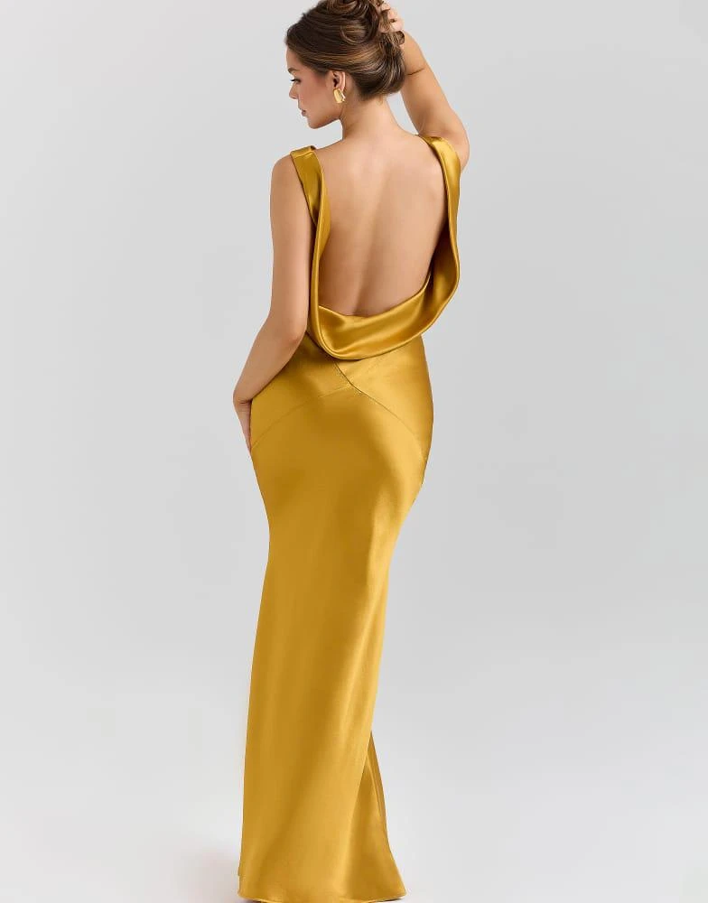 House of CB House of CB Safaira amber satin draped cowl neck maxi dress in  amber - Dresses & Skirts - Compare Prices from 5+ Stores - Free Shipping
