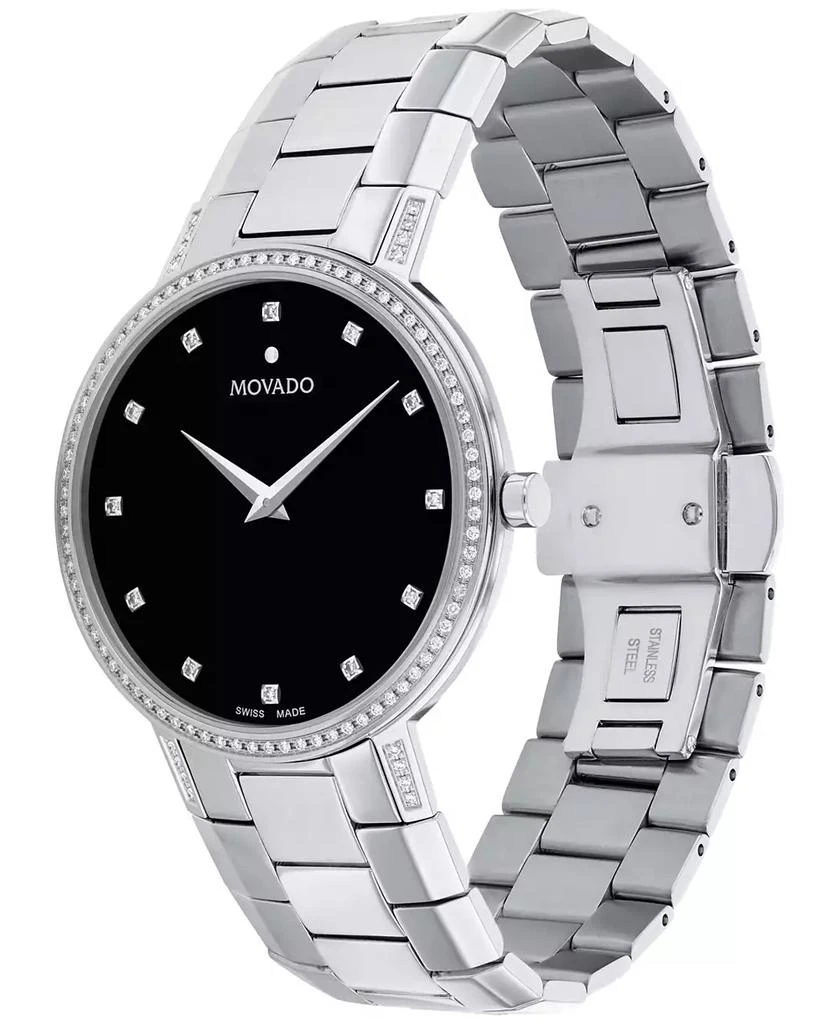 Movado Men's Swiss Faceto Diamond (3/8 ct. t.w.) Stainless Steel Bracelet Watch 39mm 2