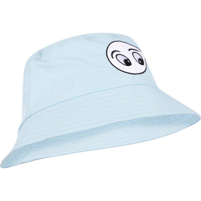 Loud Apparel Appliqued emoji bucket hat in light blue