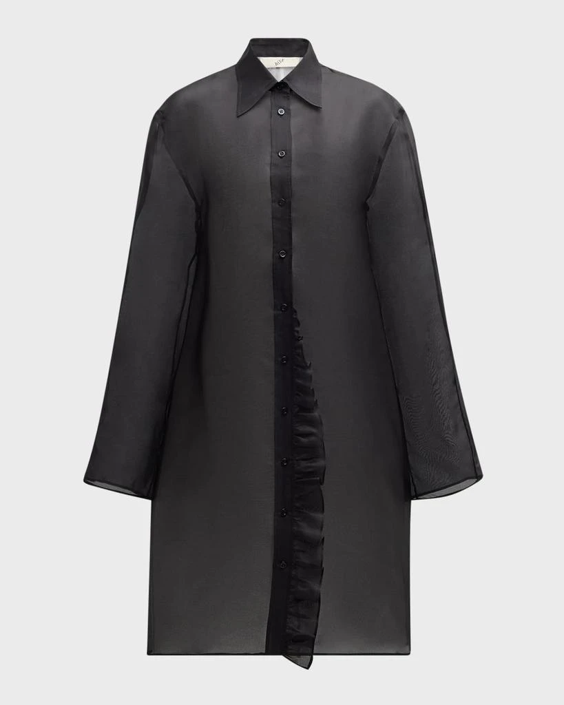 BITE Studios Radieux Ruffle Silk Organza Midi Shirtdress 1