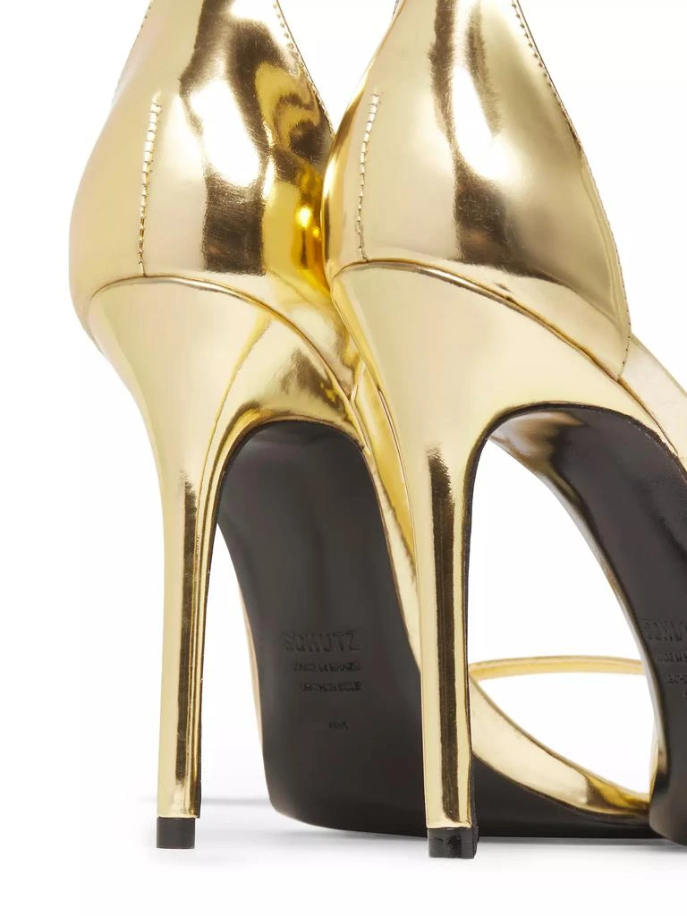 Schutz Jenna 100MM Mirrored Leather Sandals 5