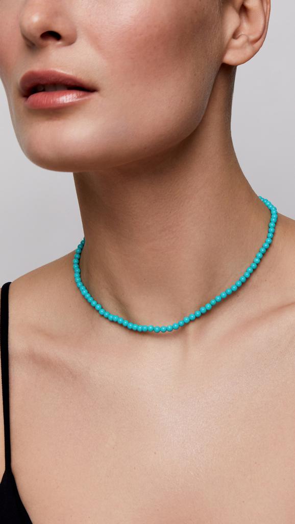 MATEO Turquoise Beaded Necklace - 4mm Beads