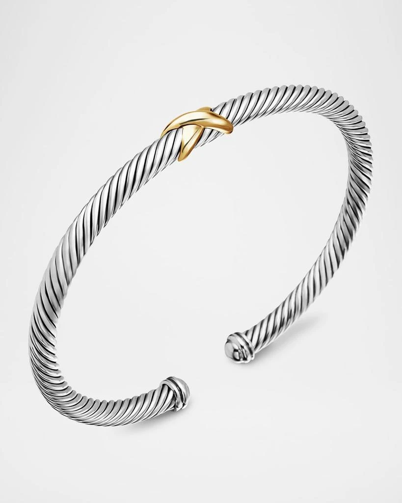 David Yurman Cable Station Bracelet in Silver with 18K Gold, 4mm 3