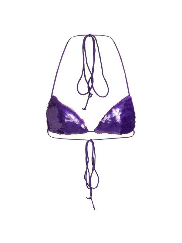 LaQuan Smith Sequin-Embroidered Bra Top 4