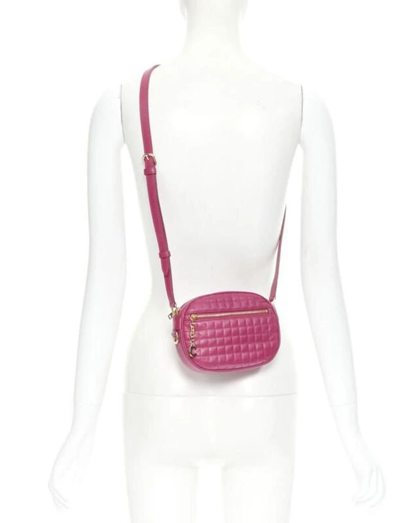 Celine new CELINE Hedi Slimane 2019 C Charm pink quilted small crossbody camera bag 2