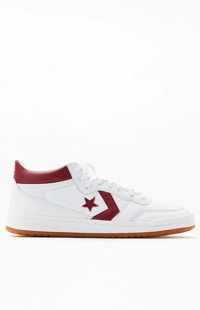 Converse White & Burgundy Fastbreak Pro Shoes 1